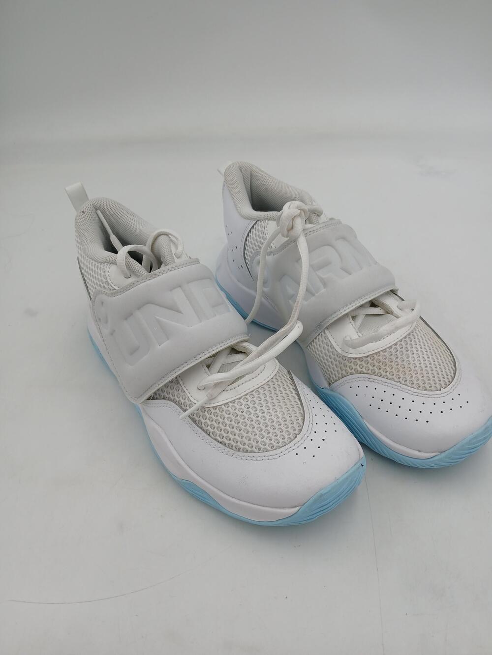 Under Armour Shoes Youth Size 7Y White Blue Basketball Strap Mid Top Sneakers